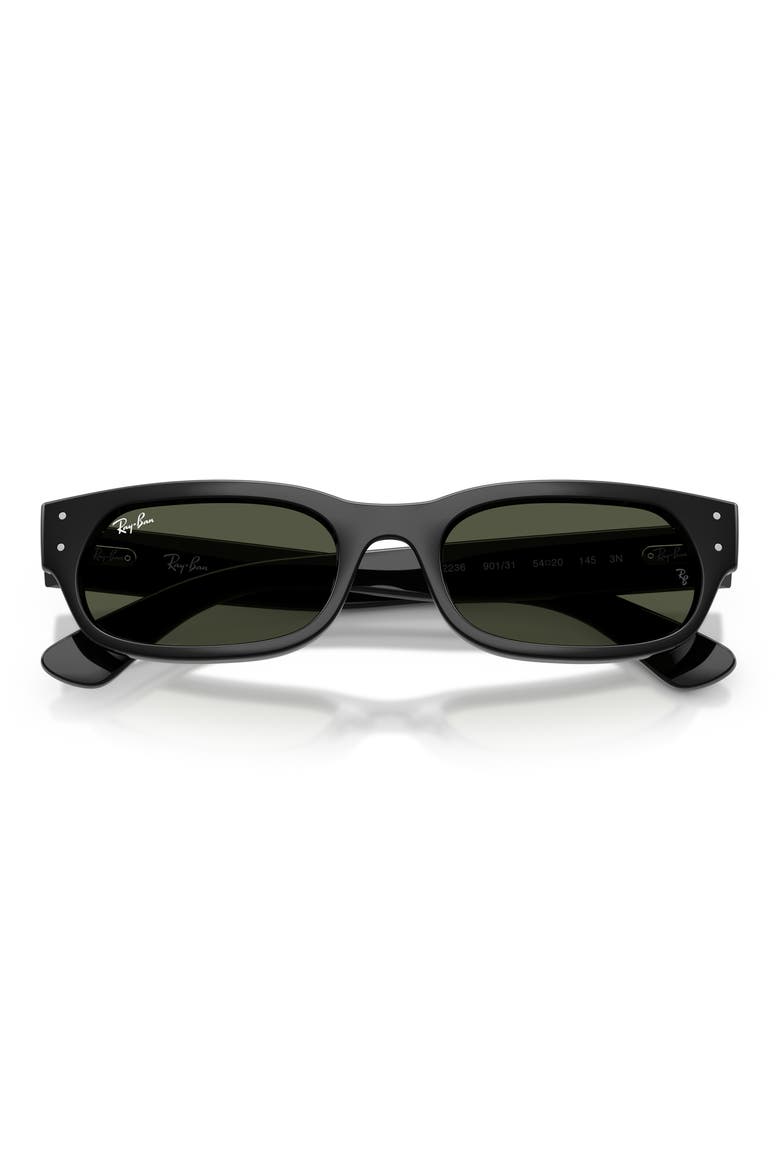 54mm Irregular Sunglasses, Alternate, color, BLACK / GREEN