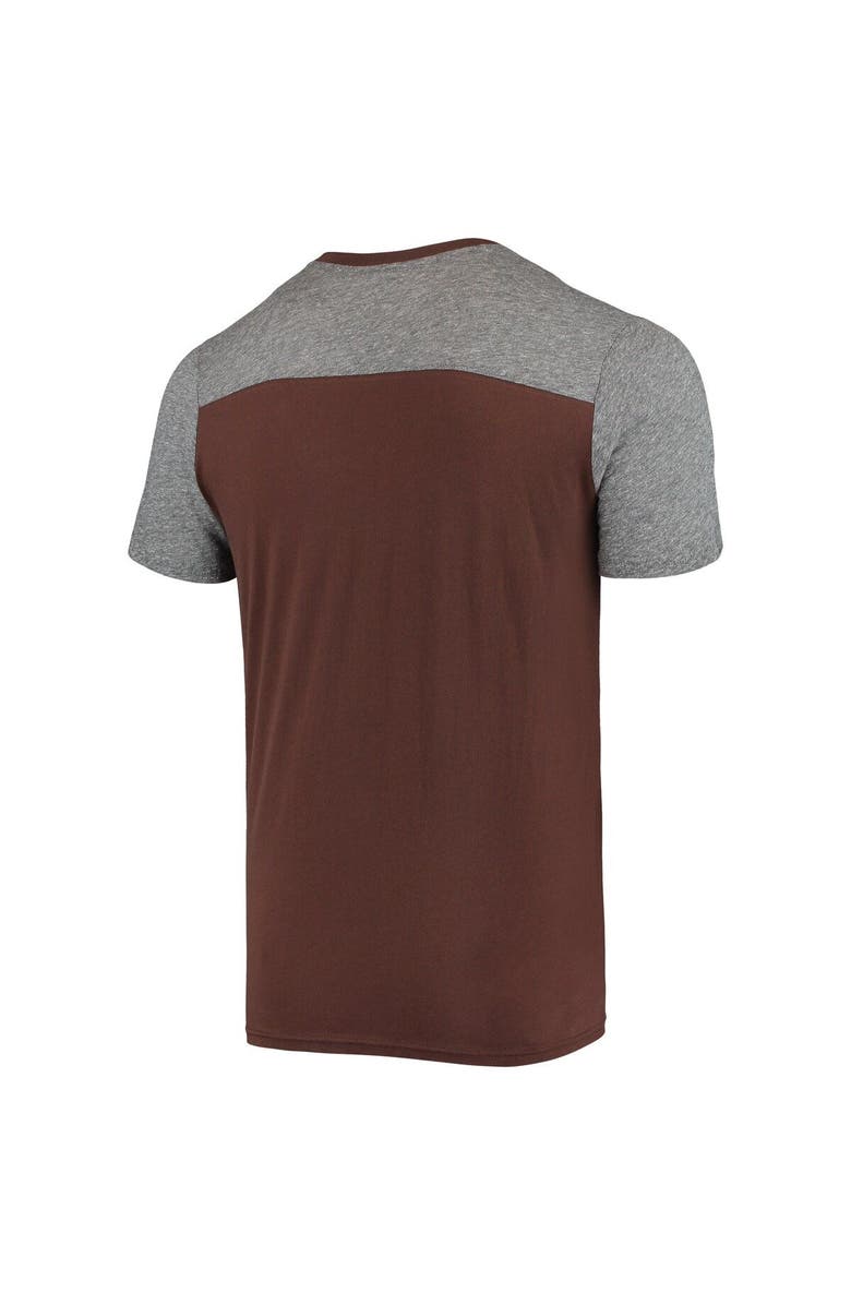 Majestic Threads Men's Majestic Threads Brown/Heathered Gray Cleveland Browns Brownie The Elf Gridiron Classics Field Goal Slub T-Shirt, Alternate, color, Brown