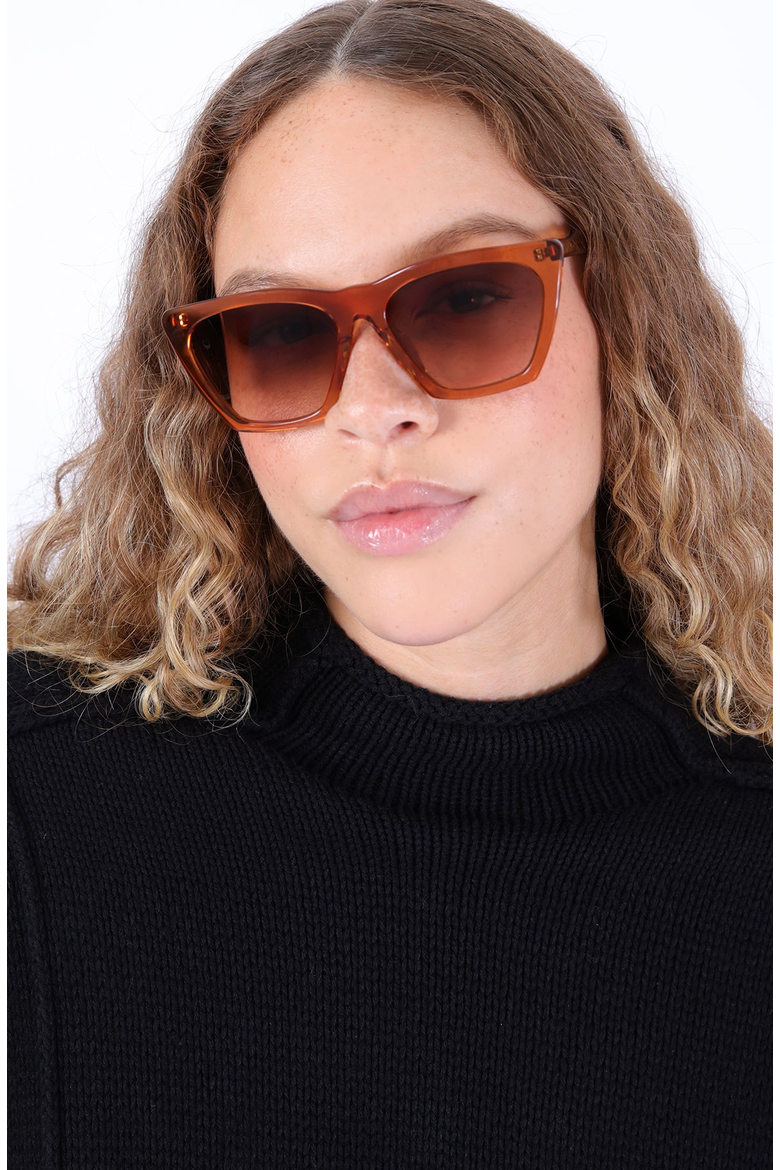 Lisbon 57 Sunglasses, Alternate, color, Cider / Brown