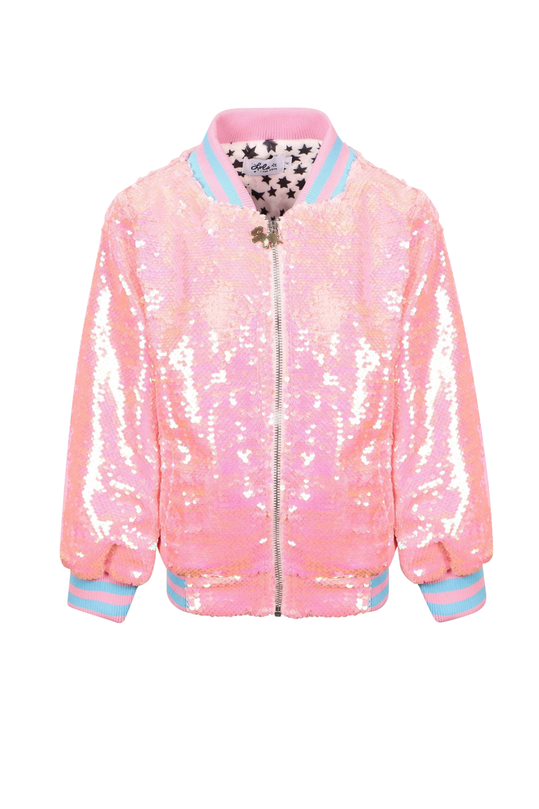 Pretty in Pink Unicorn Sequin Bomber, Alternate, color, Pink