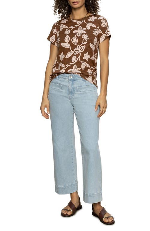Sanctuary The Perfect Geo Print Cotton Blend Knit Top In Earth Ivy