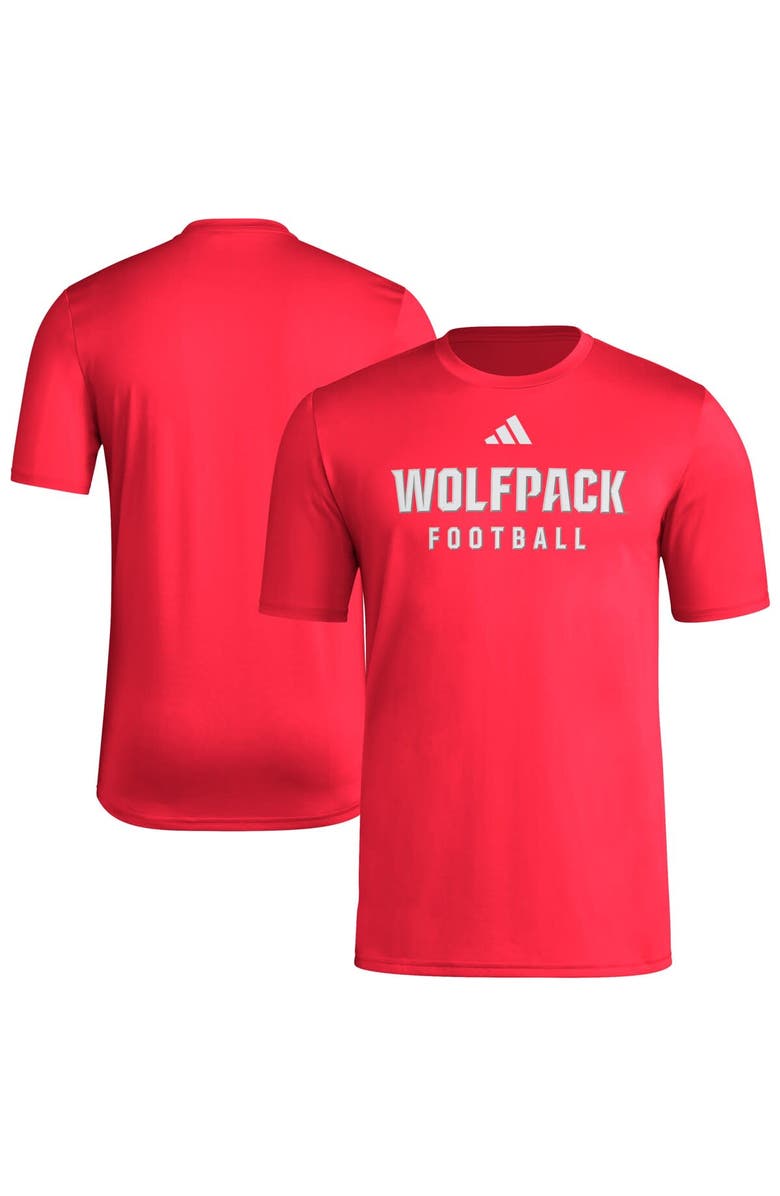 adidas Men's adidas Red NC State Wolfpack Locker Practice Football Pre-Game T-Shirt, Main, color, Red