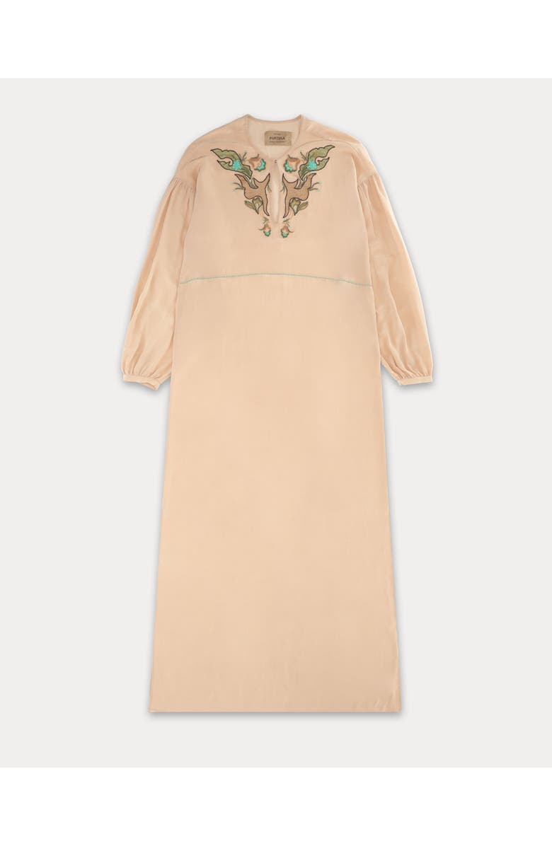 Fortela Allegra Embroidered Silk Dress, Main, color, Beige