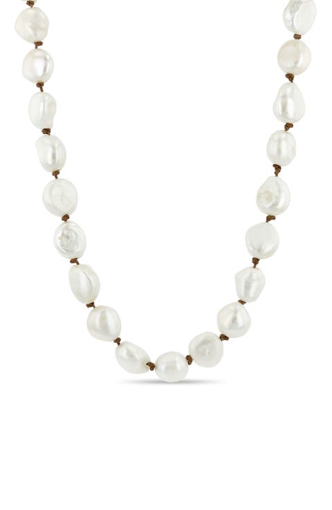 Double Knotted Baroque Pearl Necklace