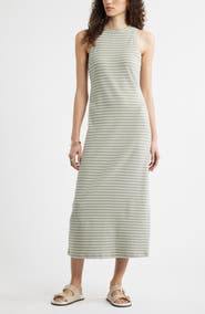 Nordstrom Stretch Cotton Microrib Tank Dress