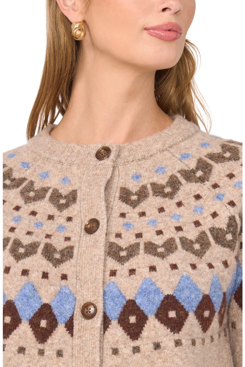 Fair Isle Cardigan, Alternate, color, BROWN SUGAR MELANGE