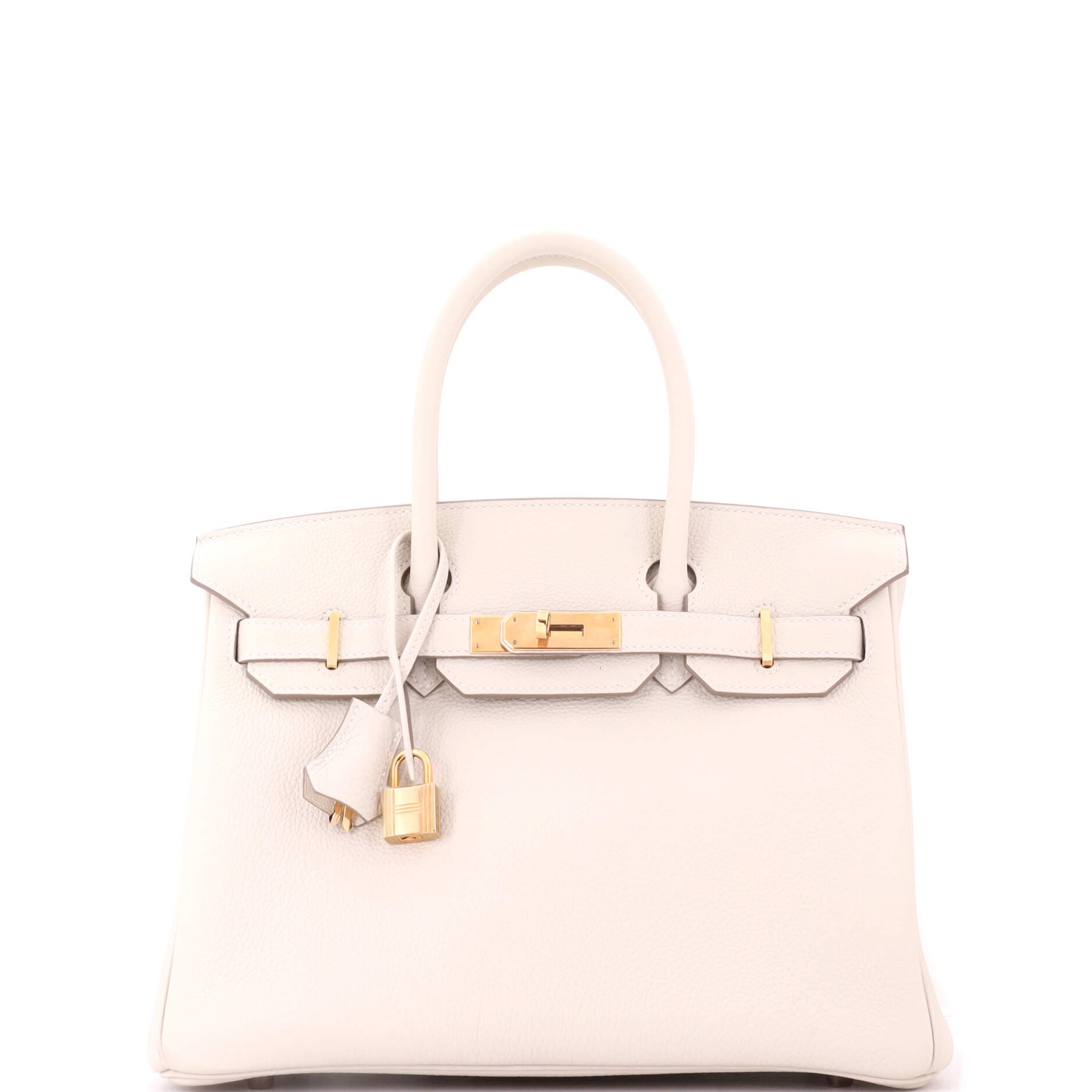 Birkin Handbag Light Togo with Gold Hardware 30, Main, color, White
