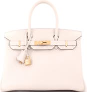 Pre-Owned Hermes Birkin Handbag Light Togo with Gold Hardware 30