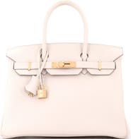 Pre-Owned Hermes Birkin Handbag Light Togo with Gold Hardware 30