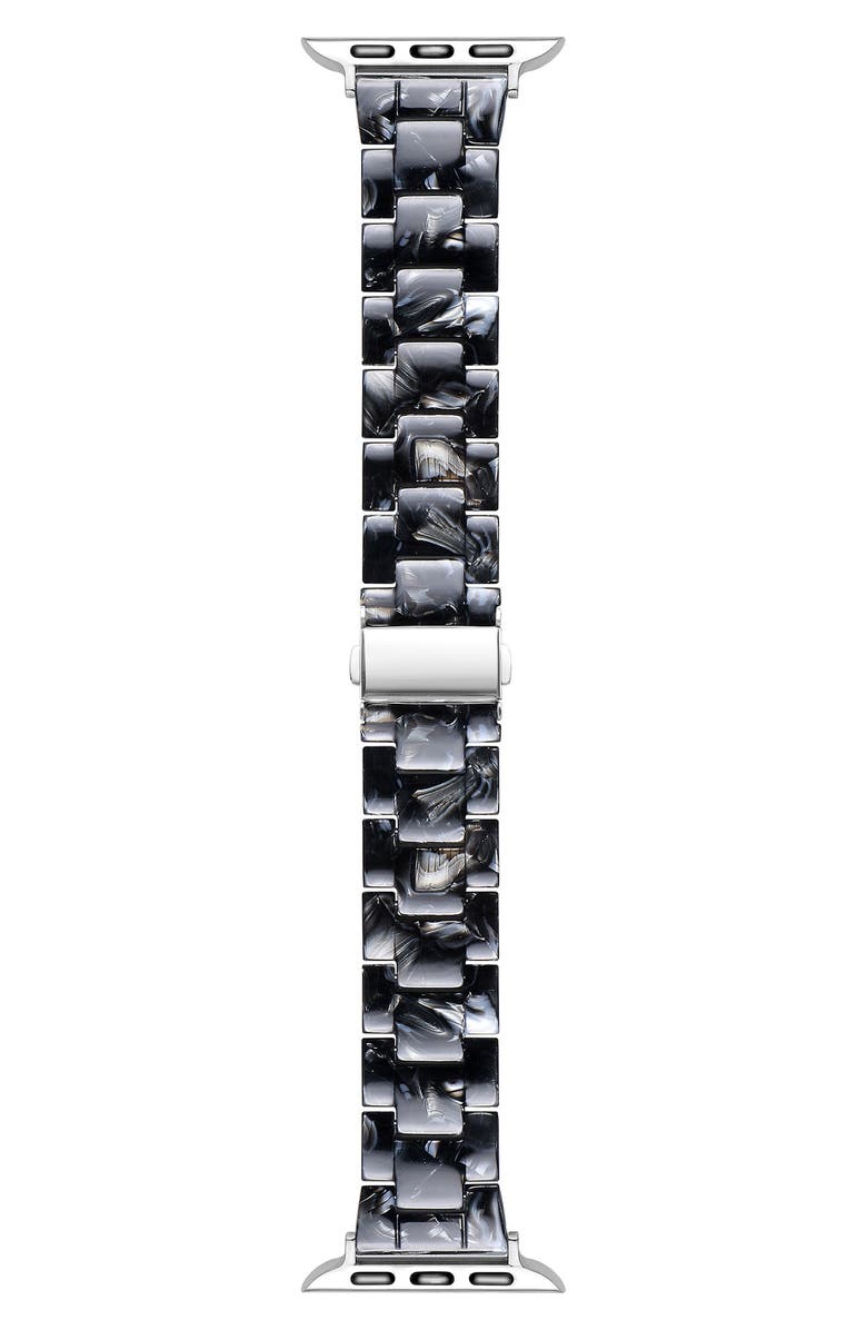 The Posh Tech Claire Resin 20mm Apple Watch<sup>®</sup> Bracelet Watchband, Main, color, Black Multicolor