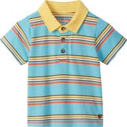Hatley Kids' Camp Stripe Peached Cotton Polo