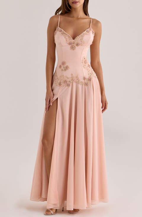 Saloma Satin Georgette Gown
