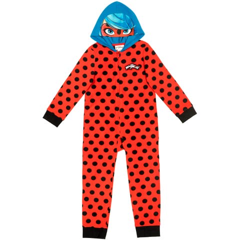 Ladybug Cosplay Fleece One Piece Pajamas