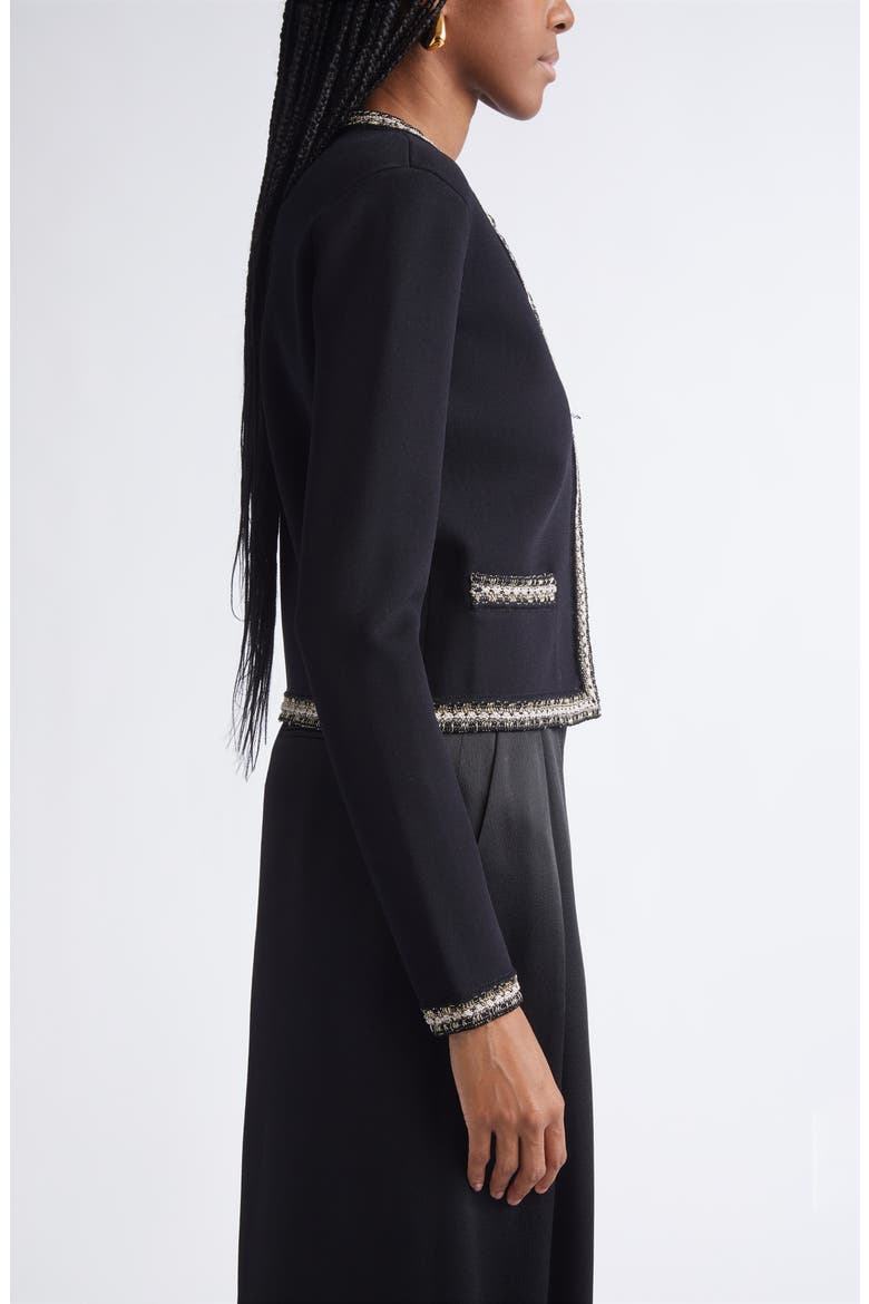 Helen Braided Trim Knit Jacket, Alternate, color, BLACK/ GOLD