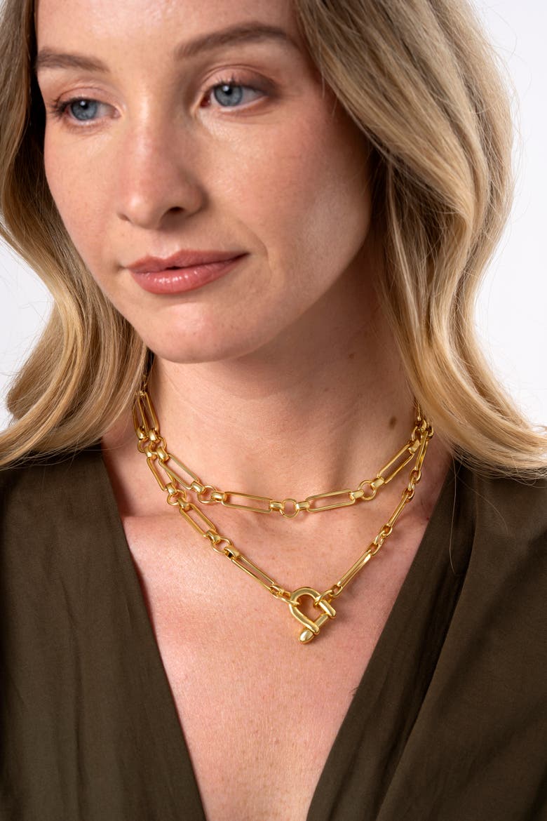 Lira Necklace, Alternate, color, Gold
