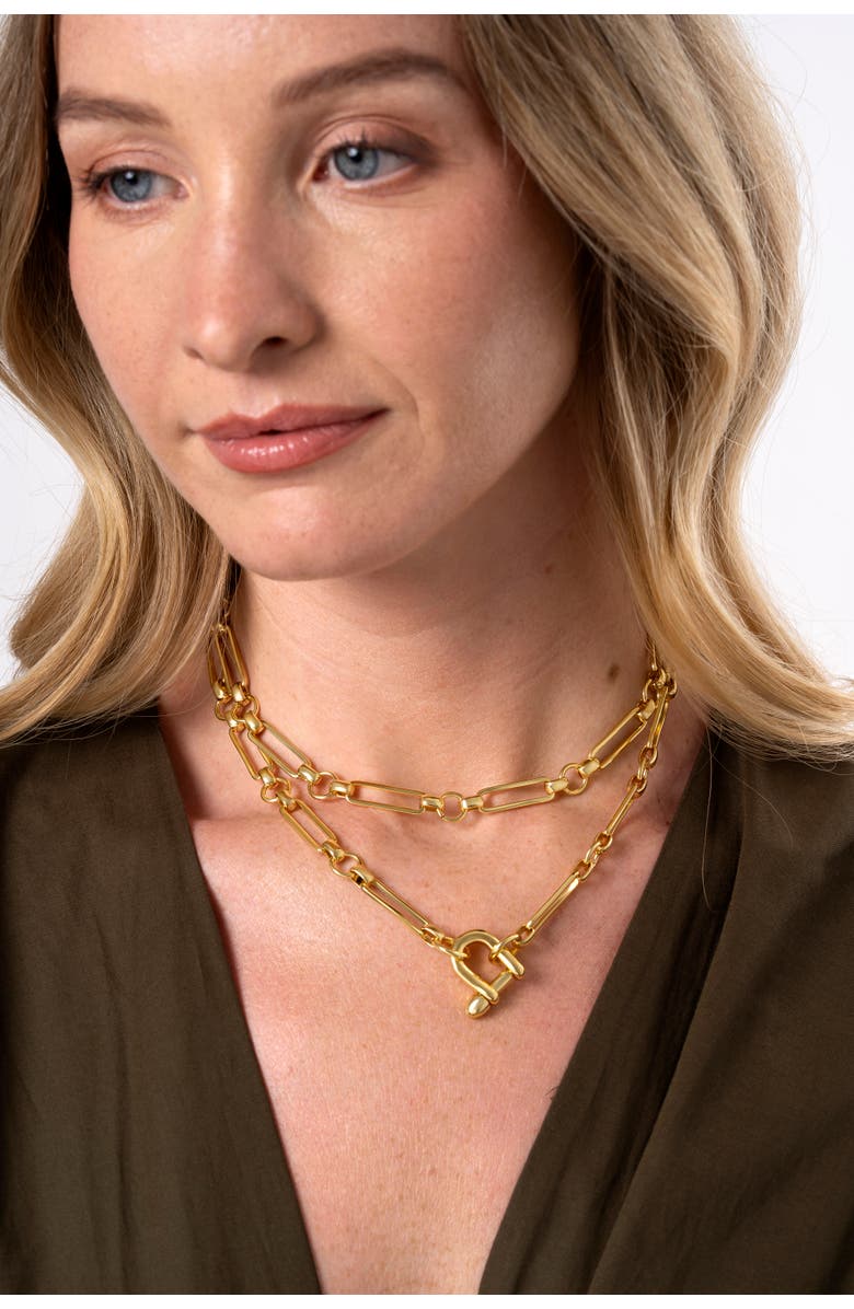Zynnia Collective Lira Necklace, Alternate, color, Gold