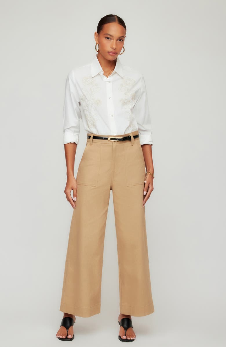 FIFTEEN TWENTY Ryder High Waist Stretch Cotton Flare Leg Pants, Alternate, color, Khaki
