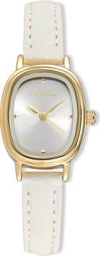 Ettika Square Case Leather Strap Watch