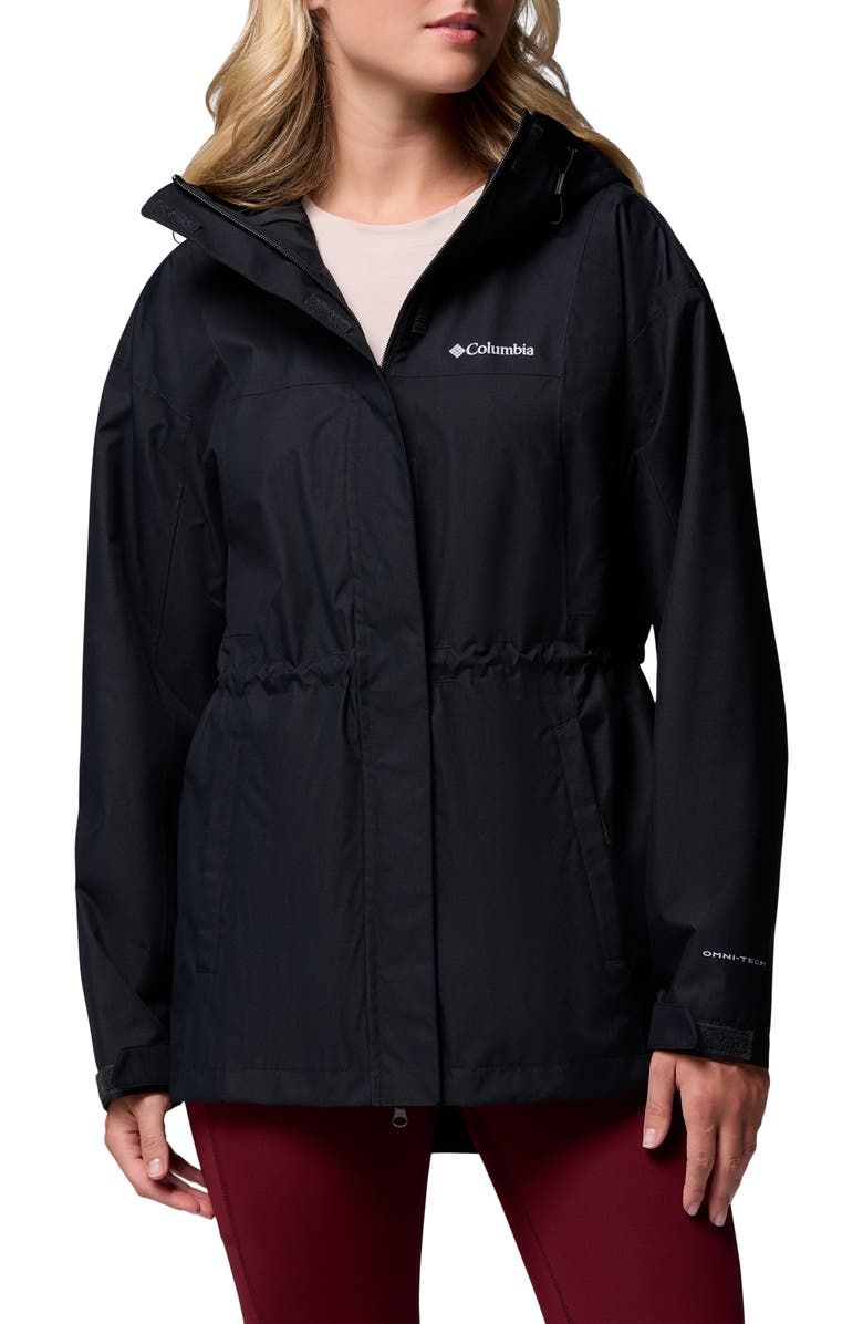 Columbia Hikebound II Long Waterproof Jacket, Main, color, Black