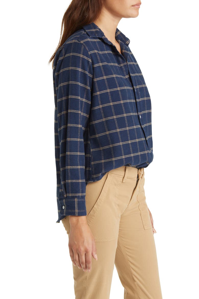 Frank Windowpane Plaid Button-Up Shirt, Alternate, color, NAVY W/ DOUBLE TAN WINDOWPANE