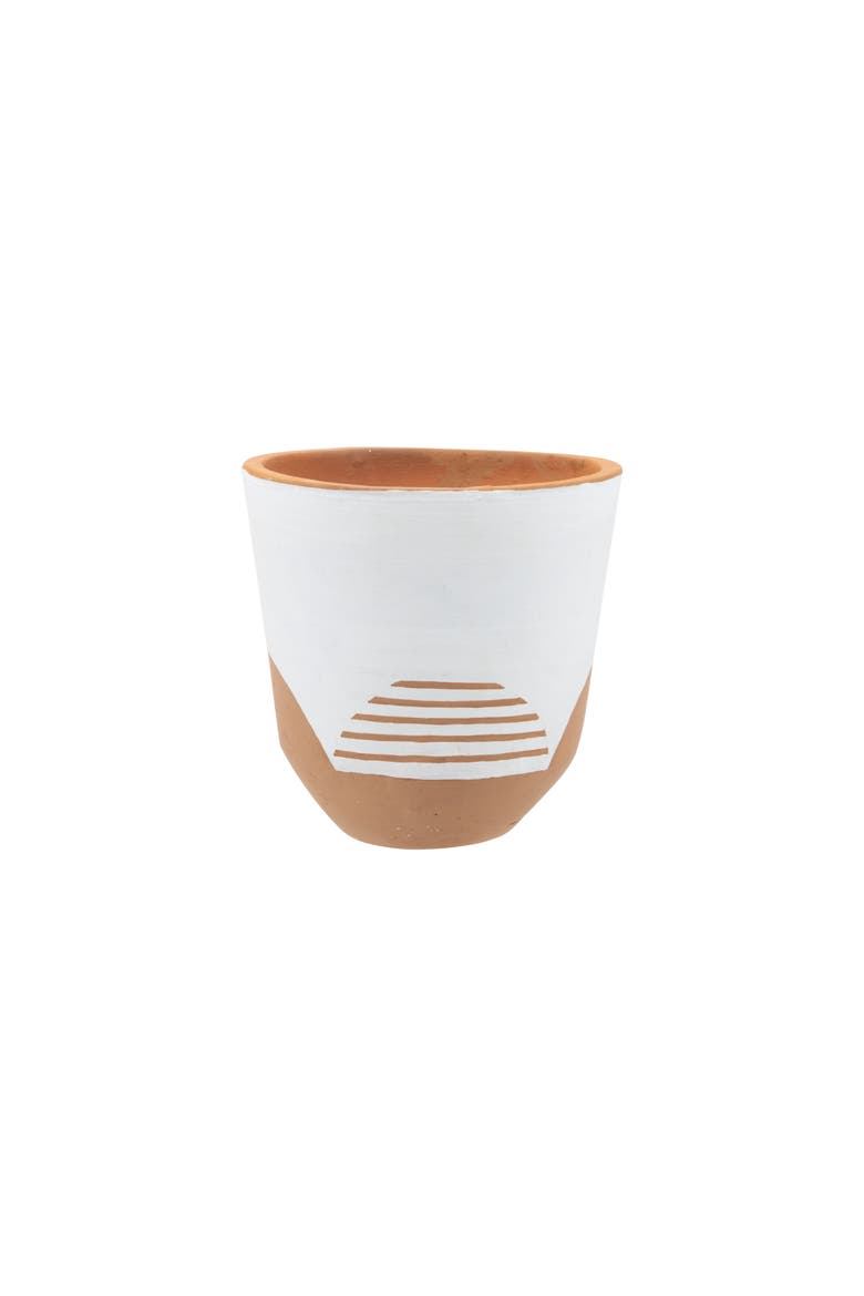Large Natural Terracotta Painted Planter, Main, color, White
