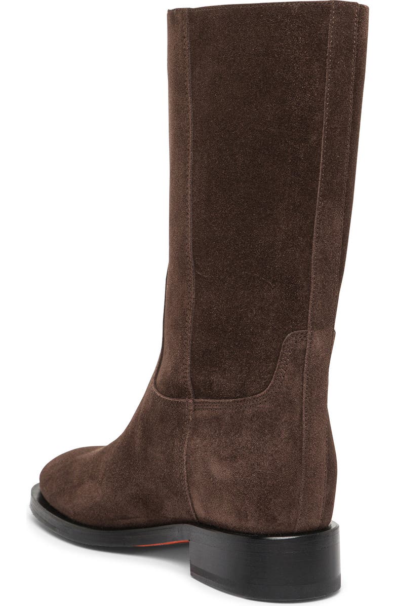 Santoni Leather midi-boot in suede, Alternate, color, Brown