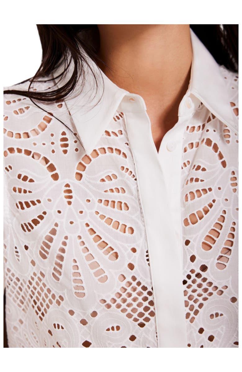 MINT VELVET Broderie Shirt, Alternate, color, Ivory