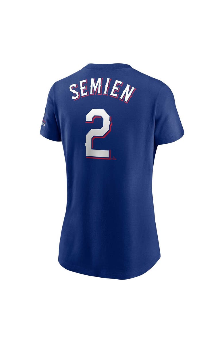 Nike Women's Nike Marcus Semien Royal Texas Rangers 2023 World Series Champions Name & Number T-Shirt, Alternate, color, 