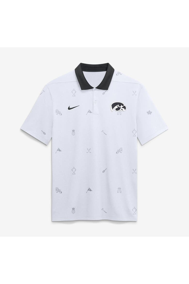 Men's Nike White Iowa Hawkeyes Vapor Pattern Dri-FIT Polo, Main, color, White