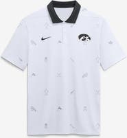 Nike Men's Nike White Iowa Hawkeyes Vapor Pattern Dri-FIT Polo