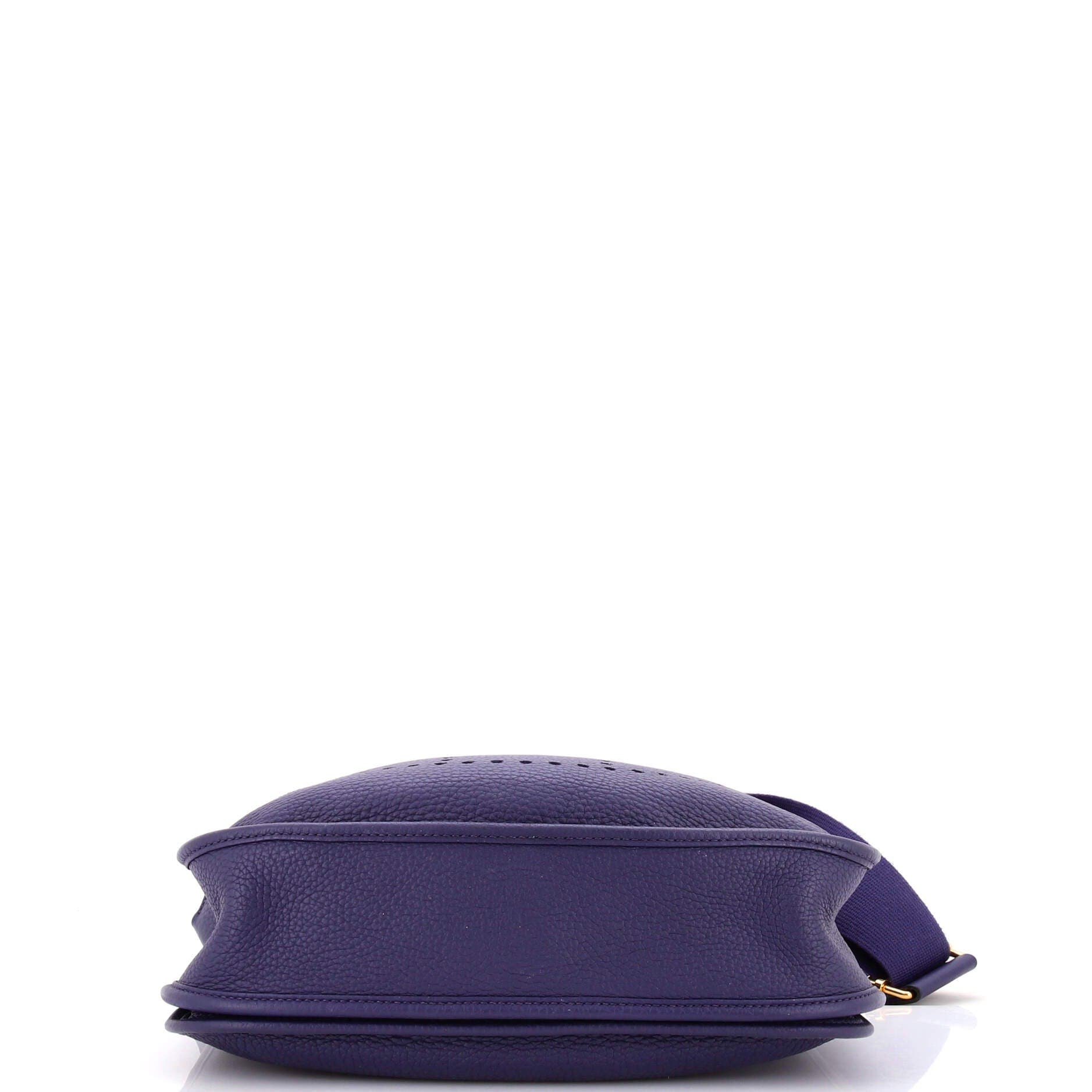Pre-Owned Hermes Evelyne Bag Gen III Clemence PM, Alternate, color, Bleu Encre