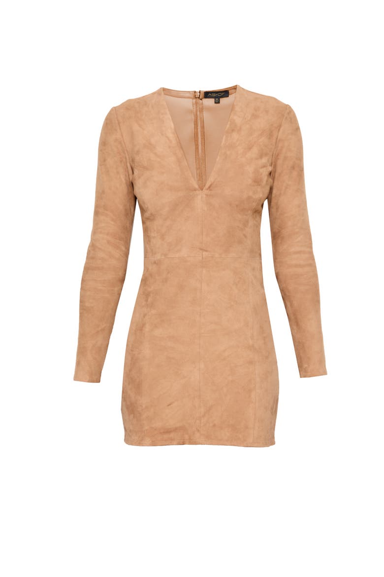Demeter Stretch Suede Dress, Alternate, color, Sand