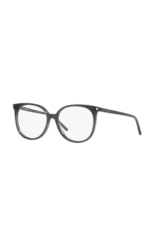 Saint Laurent 54mm Round Optical Glasses In Brown