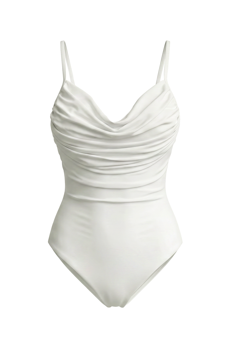 BRUNNA.CO Manta Sculpting Plunge One-Piece Recycled Swimsuit, Main, color, White