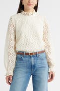 Caslon® Ruffle Lace Top