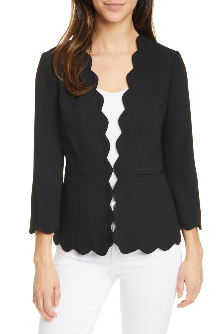 Furna Scalloped Jacket, Main, color, BLACK