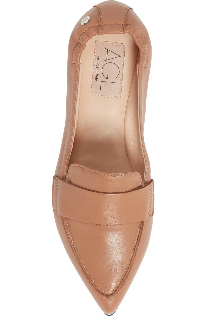 AGL Micro Leopard Print Pointed Toe Loafer, Alternate, color,