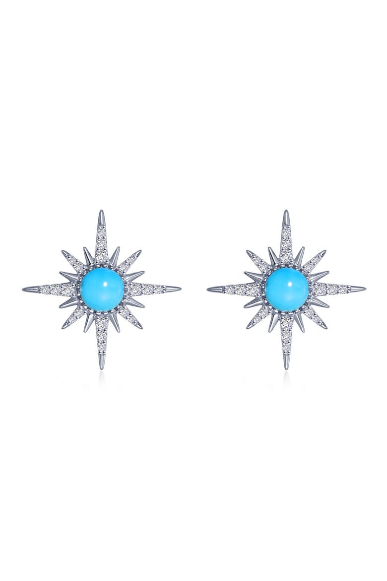 Simulated Diamond Stud Earrings, Main, color, BLUE/ WHITE