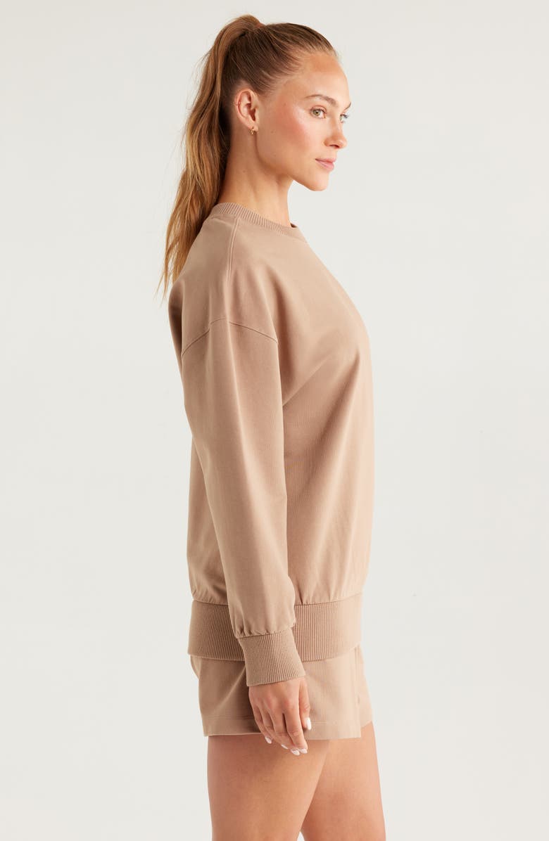 Recess Pickleball x Zella Courtside Oversize Sweatshirt, Alternate, color, Tan Portabella