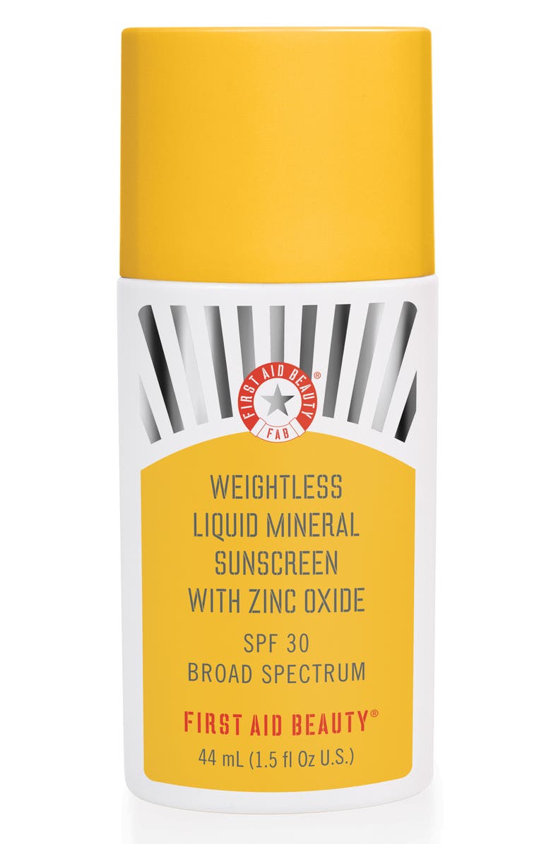 First Aid Beauty Weightless Liquid Mineral Sunscreen SPF 30, Main, color, 
