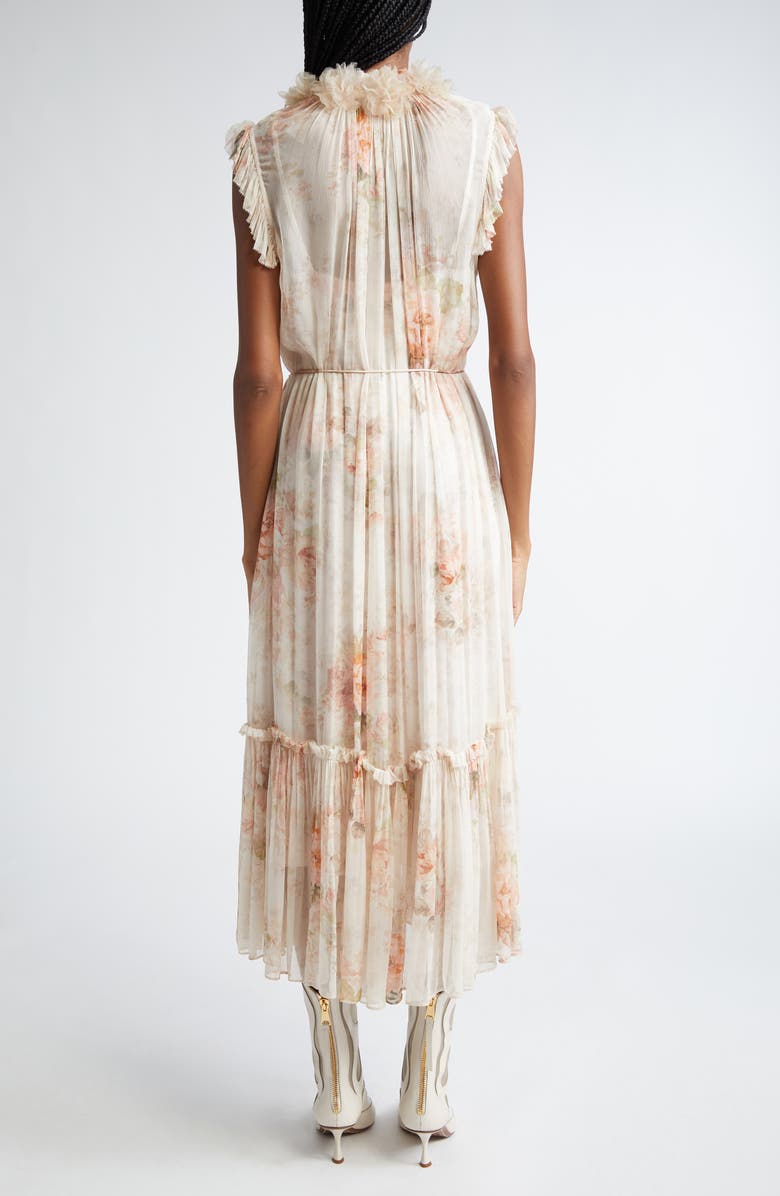 Zimmermann Illustration Floral Flutter Chiffon Midi Dress, Alternate, color, 