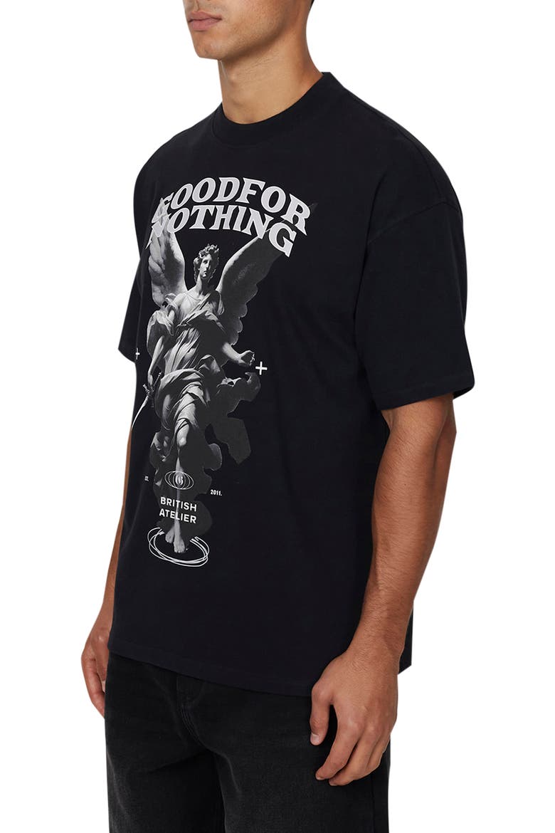 Statue Print Relaxed T-shirt, Alternate, color, Black