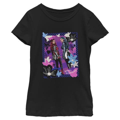 Girl's Descendants Wicked Wonderland Floral Chloe and Red Portrait  Graphic T-Shirt