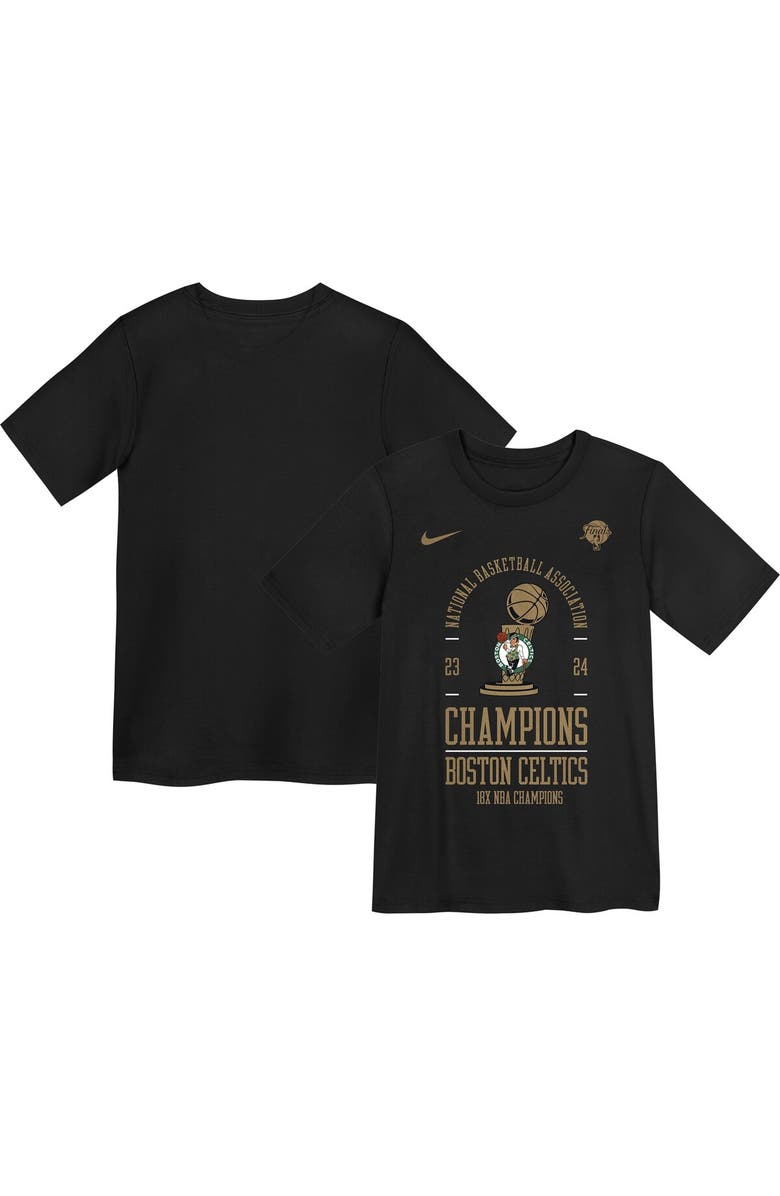 Nike Preschool Nike Black Boston Celtics 18-Time NBA Finals Champions Locker Room T-Shirt, Main, color, 