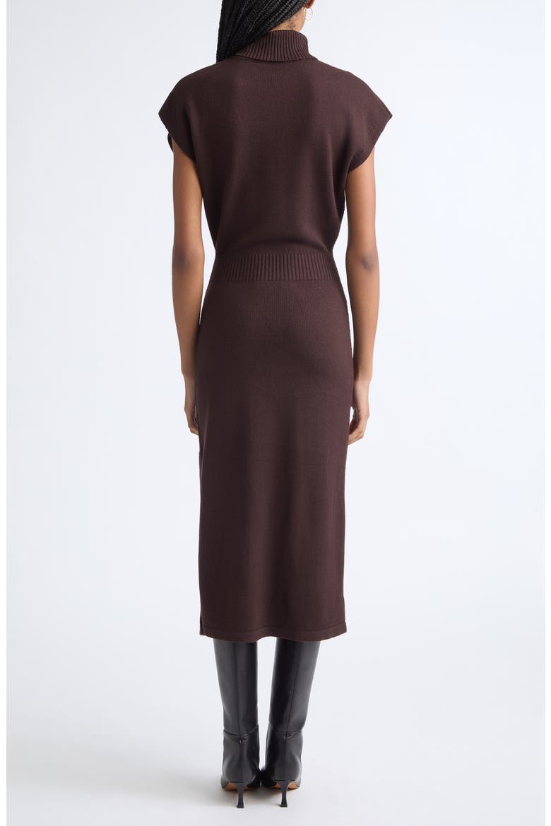 Natalie Turtleneck Wool Sweater Dress, Alternate, color, HERITAGE BROWN