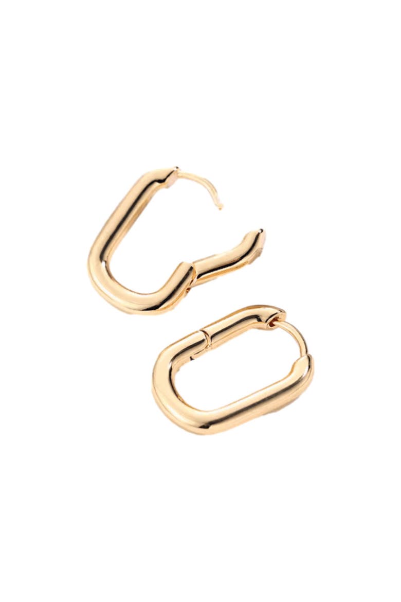 Lurienne Rectangle Hoop Earrings  Sleek & Stylish, Alternate, color, Gold