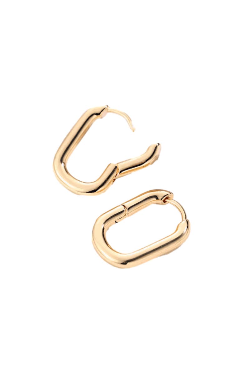 DLORIA Lurienne Rectangle Hoop Earrings  Sleek & Stylish, Alternate, color, Gold