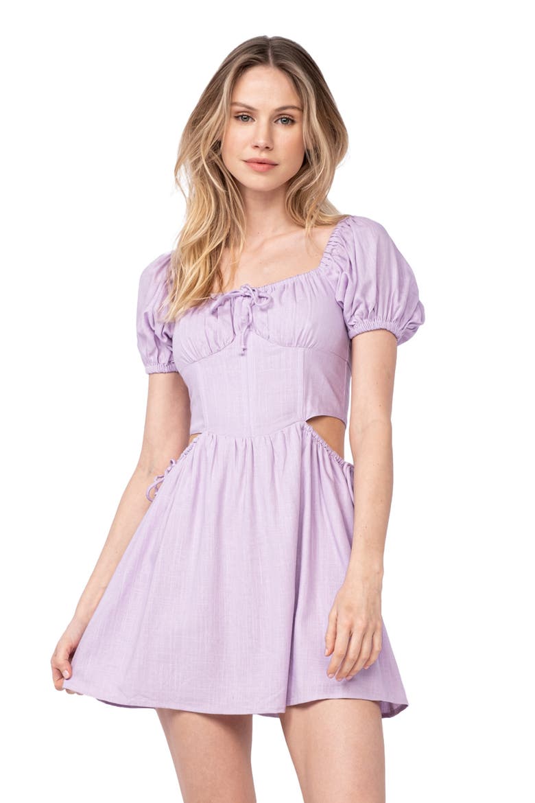 Square Neck Puff Sleeve Minidress, Alternate, color, LIGHT PURPLE
