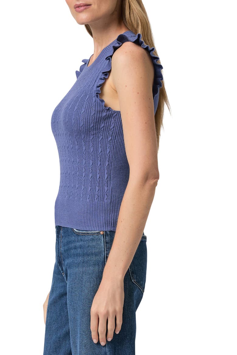Gardenia Ruffle Sleeveless Sweater, Alternate, color, BLUE YONDER