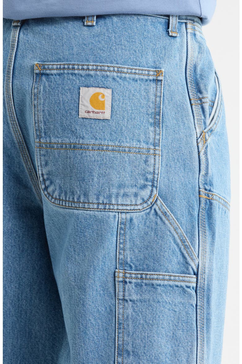 Double Knee Work Jeans, Alternate, color, BLUE (STONE BLEACHED)